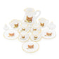 Odoria 1/12 Miniature Porcelain Tea Set 15Pcs Dollhouse Decoration Accessories, Cat
