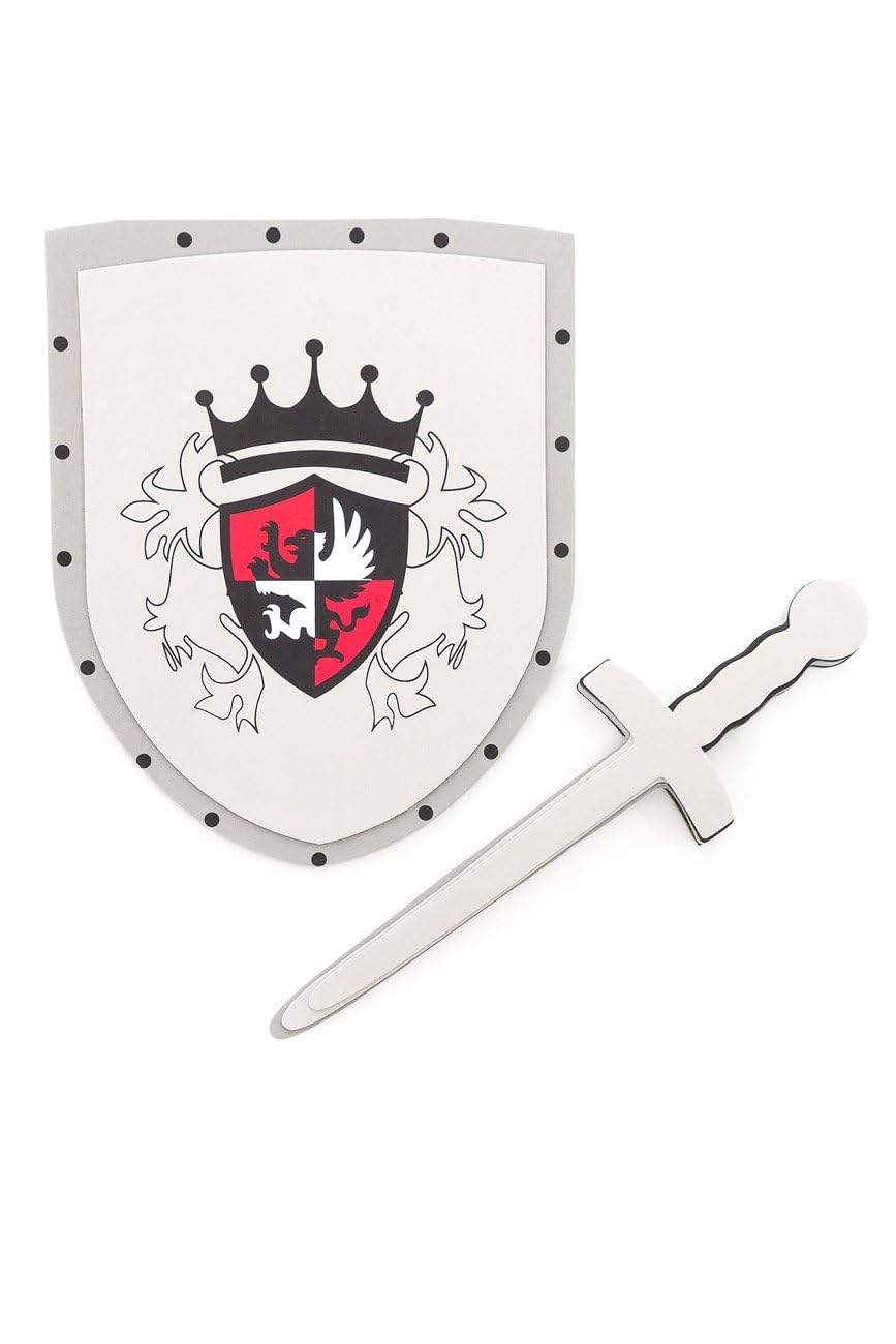 Little Adventures Foam Pretend Play Toy Sheild & decorative replica blade Set (Red Knight)