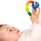 HABA Wooden Rainbow Teething Rattle Toy for Babies 0-18 Months - Kringlering Wood Grasping Toy with Plastic Rings - Sensory Toys