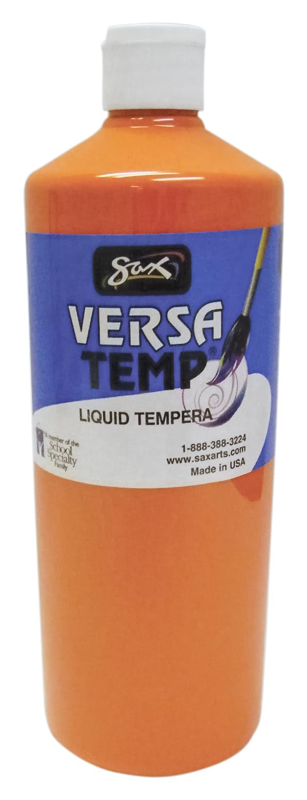 Sax-2680 Versatemp Heavy-Bodied Tempera Paint, Orange, 1 Quart, Nautical Jade