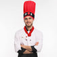 Keymall Costume Headwear Chef Hat, Hibachi Japanese Teppanyaki Tall Cap With Hachimaki Headband, Set B - Red