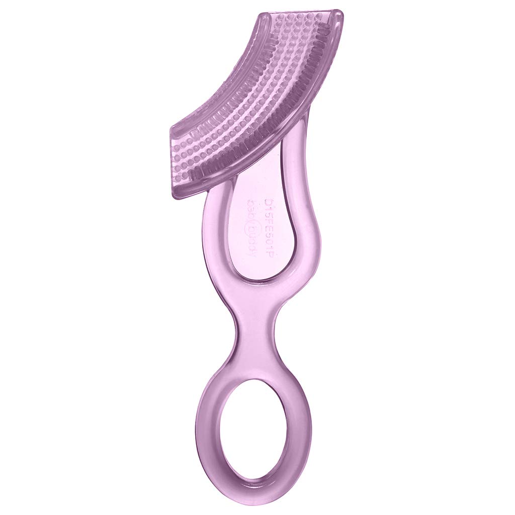 Brilliant Baby Toothbrush - Smooth Silicone Bristles, Pink, 1 Count, Model 00501P, for Ages 4+ Months
