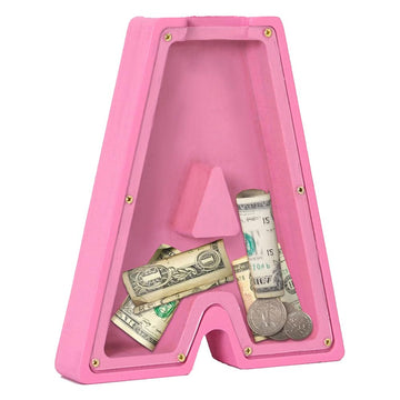 Wooden Letter Piggy Bank,Personalized Creative Twenty-Six English Alphabet Storage Tank,Coin Bank Perfect Decor,Unique Gift Or S