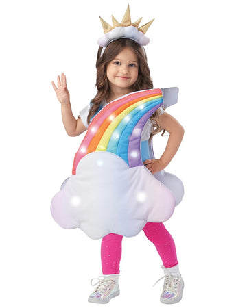 Seasons Toddler Light Up Rainbow Pretend Costume Cloud 7 Colors Rainbow Outfits With Sun Headpiece