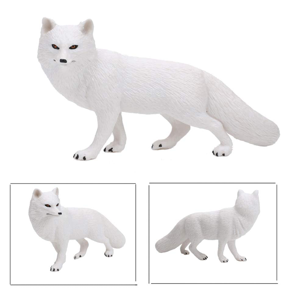 Uandme Fox Toy Figures Set Includes Arctic Fox & Red Foxes Figurines Cake Toppers (7 Foxes)
