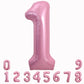 Toniful 40 Inch Light Pink Large Numbers Balloons 0-9, Number 1 Digital 1 Helium Balloons, Pink Foil Mylar Big Number Pastel Bal