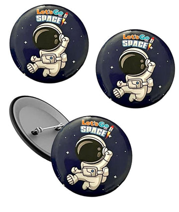 Le Delite 10 Pieces Space Theme Badges, Birthday Supplies, Return Gifts For Kids Accessories, Party Items, Button Badge Decorate