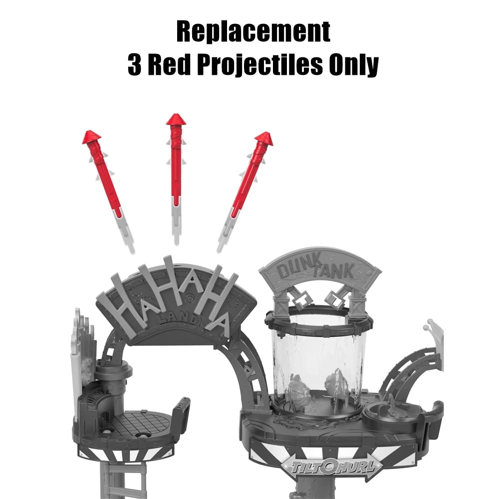 Replacement Parts For Imaginext The Joker Laff Factory Playset - Gbl26 ~ Replacement Red Projectiles ~ Package Of 3