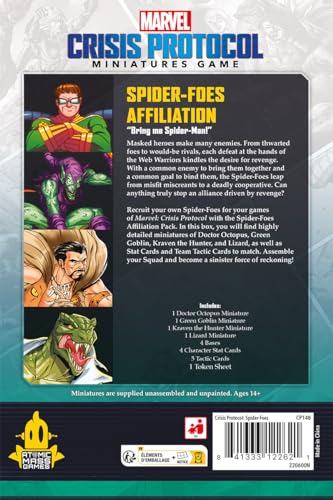 Atomic Mass Games Marvel: Crisis Protocol Spider-Foes Affiliation Pack - Unleash Sinister Villains On The Tabletop! Superhero St