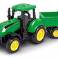 Waktoro Agriculture Green Tractor Toy With Trailer, Kids Farm Vehicle, Plastic Construction With Wheels, Educational Play Set
