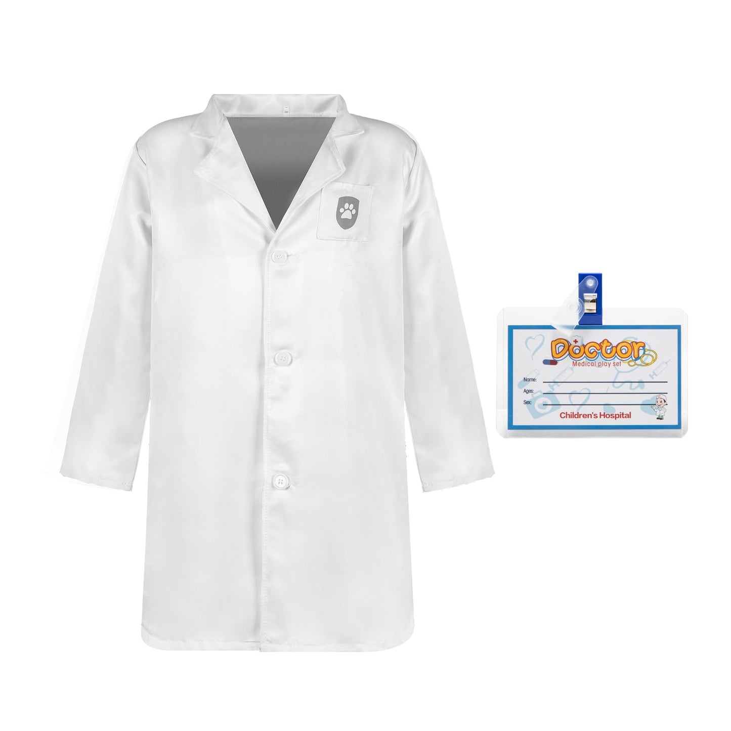 S3XY-FIV5 Kids Doctor & Nurse Costume - Pretend Play Dress Up Party - White, 8-10 yrs, 150cm