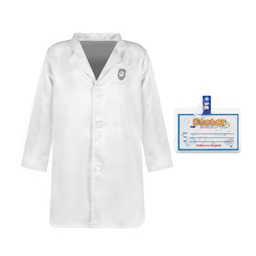S3XY-FIV5 Kids Doctor & Nurse Costume - Pretend Play Dress Up Party - White, 6-8 yrs, 140cm
