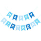 Waenerec Blue Happy Birthday Banner Sign Happy Birthday Bunting Banner Garland For Kids Boys Baby 1St Birthday Tea Party Decorations Bunting Flag Birthday Party Supplies