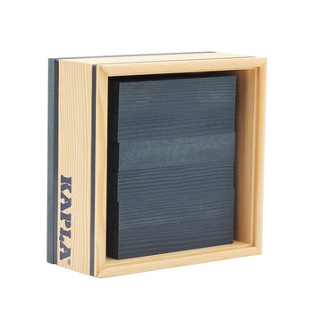 Kapla 40 Squares Dark Blue - Wooden Construction Set - 40 Dark Blue Colored Building Planks - For Ages 3+