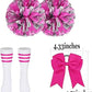 LMYOVE Classic Rose-red 5-Piece Cheerleading Set for Kids - Includes Top, Skirt, Pom Poms, Headband, and Socks,12-14Y
