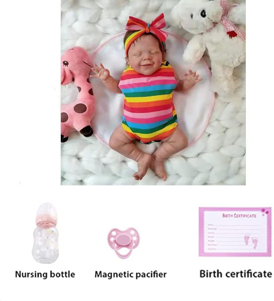 Zlgkjk Reborn Baby Dolls, 18'' Realistic Newborn Dolls Girl With Soft Vinyl Silicone Full Body, Lifelike Sleeping For Girls, Dol