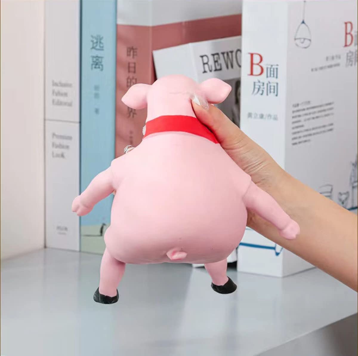 Yjhwlf Stretchy Glue-Sand Filled Rubber Pig, Latex Piglet Soft Decompression Doll Toy, Animal High-Elastic Stretchable Decompres