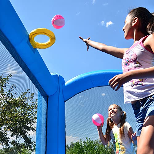 Bounceland Royal Palace Inflatable Bounce House [Blower NOT Included], Long Slide, Large Bouncing Area, Basketball Hoop and Sun
