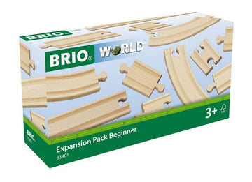 BRIO World 33401 Beginner's Expansion Pack | 11-Piece Kids Wooden Train Track Set | Enhances Motor Skills | Compatible with All 