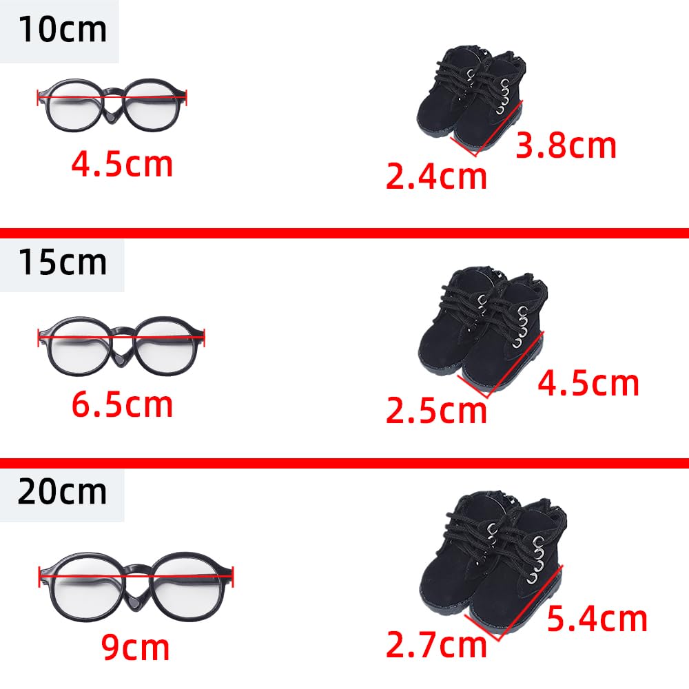 niannyyhouse Loose Solid Hoodie Jeans Glasses Tall Leather Shoes 10cm 15cm 20cm Plush Doll Clothes Soft Stuffed Plush Toy Dress