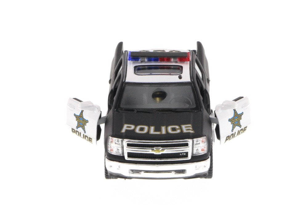 KiNSMART 2014 Chevrolet Silverado LTZ 1:46 Scale Diecast Police K9 Unit Truck - 5 Inch Metal Model - Black