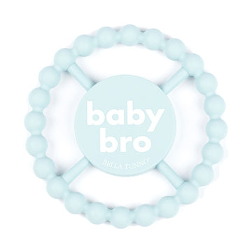 Bella Tunno Happy Teether For Boys - Soft & Easy Grip Baby Boy Teether Toy, Silicone Teether Ring To Help Soothe Gums, Non-Toxic And Bpa Free, Baby Bro