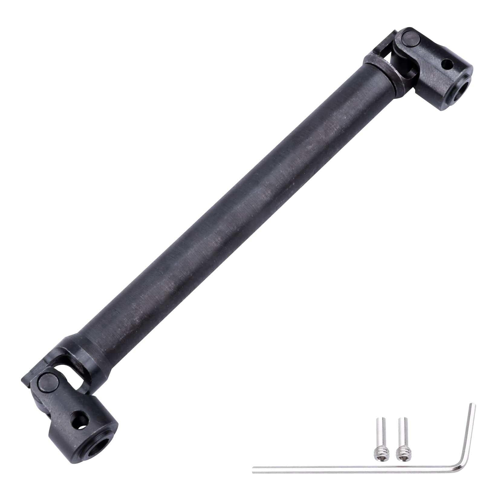 FriHobby Splined Steel Universal Drive Shaft Driveshafts CVD Axle Shaft 1/10 Scale RC Crawler Car Upgrades Replacement for Traxx