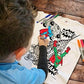 Splat Planet Color-in Sloth Jungle T-Shirt with 10 Non-Toxic Washable Magic Pens - Color in and Wash Out T-Shirt (9-11 Years) Wh