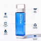 Clean Bottle Square Water Bottle 25oz BPA-Free Tritan Blue PSQ-001 for Travel with Leak Proof Carabiner Lid
