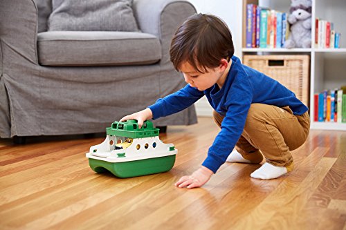 Green Toys Ferry Boat Bathtub Toy, Green/White, 10'X 6.6'X 6.3'