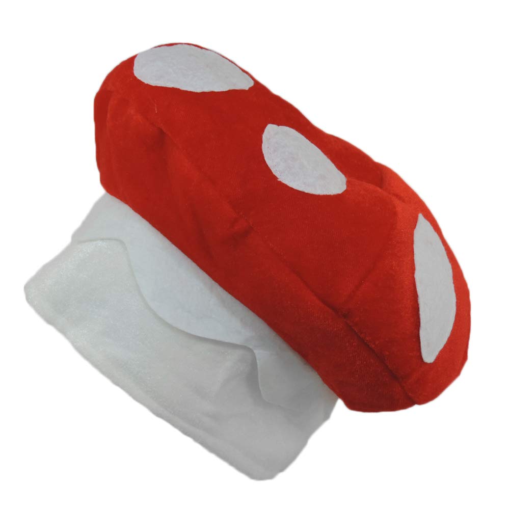 Red & White Spotted Mushroom Plush Novelty Hat