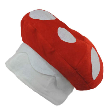 Red & White Spotted Mushroom Plush Novelty Hat