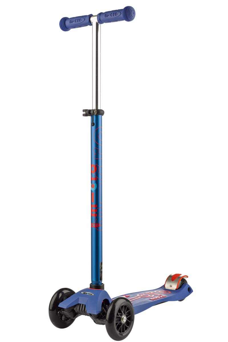 Micro Kickboard Maxi Deluxe Scooter - 3-Wheeled, Lean-to-Steer, Blue, Kids, Model MMD023, Polyurethane Material