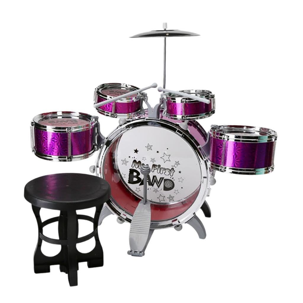 Merishopp Kids Jazz Drum Set Lightweight Percussion Toys For Kindergarten Concert Gift Violet|Sets & Kits|1Kids Jazz Drum Set
