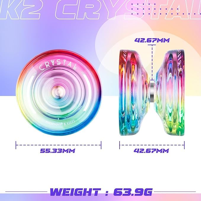 Magicyoyo Pack Of 3 Yoyo K2 Crystal Responsive Yoyo For Kids Beginner,Dual Purpose Yoyos With Replacement Unresponsive Yoyo Bear