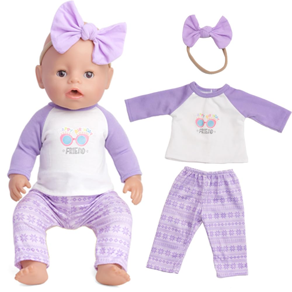 Sweet Dolly Doll Clothes New Born Baby Doll Clothes, Coat, Pajamas, Bodysuits Outfits For 14 Inches To 18 Inches Dolls, 15 Inch