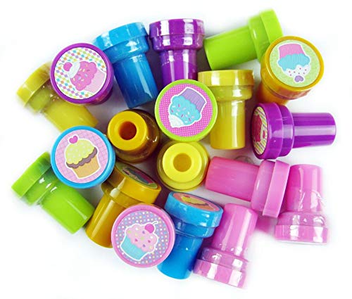 Tiny Mills 24 Pcs Cupcakes Stampers for Kids Party Favor Bag Stuffers Baking Party Cupcake Party Pinata Fillers Classroom Reward