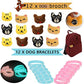 foci cozi 84 Pcs Dog Paw Party Favos Set Toy Pack- Dog Brooch Necklace Keychain Luminous Bracelet Tattoo Sticker Erasers Puppy G