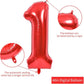 Toniful 40 Inch Red Large Numbers Balloons Number 16 Digital 16 Helium Balloons, Foil Mylar Big Number Balloons For Birthday Par