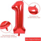 Toniful 40 Inch Red Large Numbers Balloons Number 18 Digital 18 Helium Balloons, Foil Mylar Big Number Balloons For Birthday Par