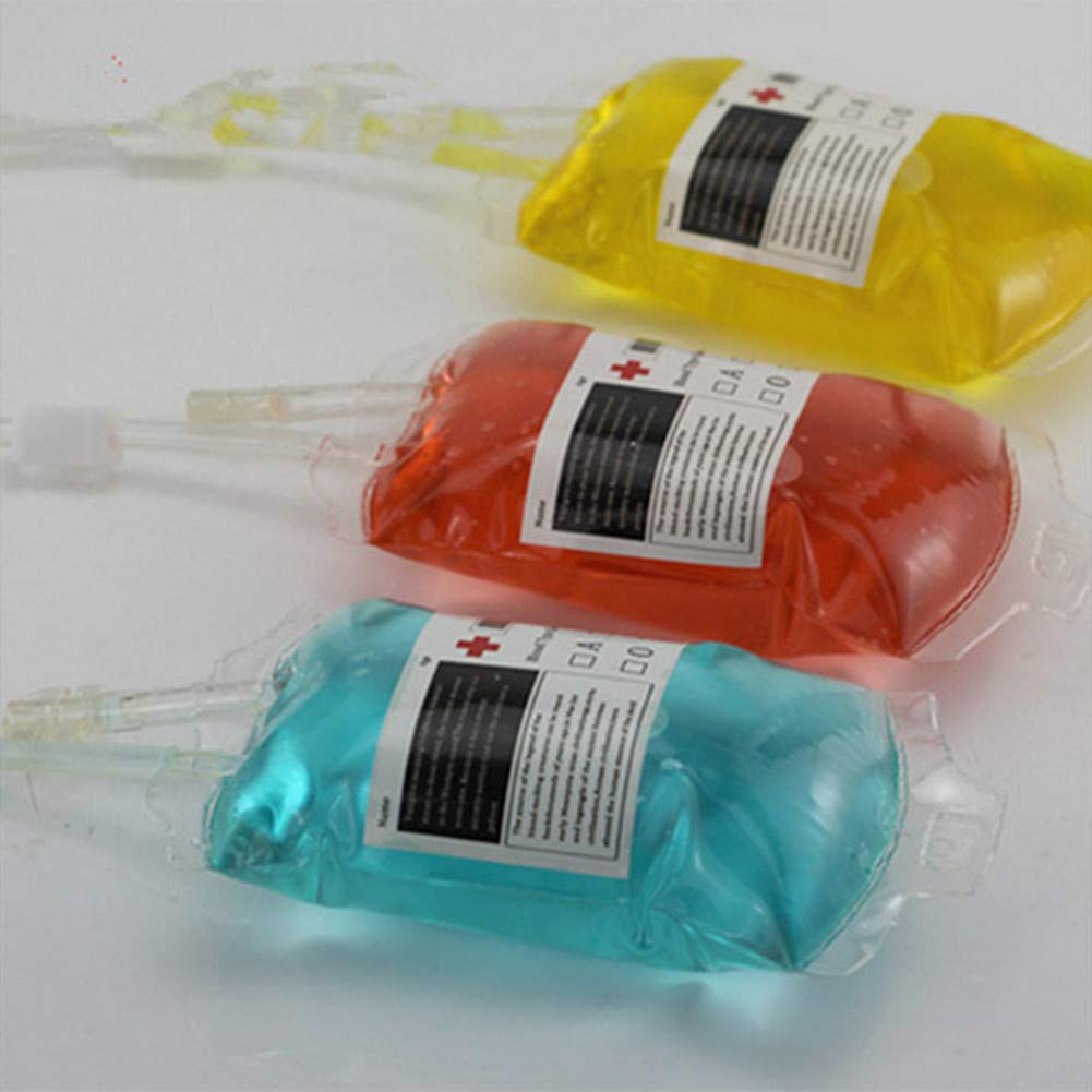 Aweilan PVC Blood Bags for IV Bags, Halloween Cups, Drink Pouches - Zombie/Vampire Party Supplies (Pack of 20)