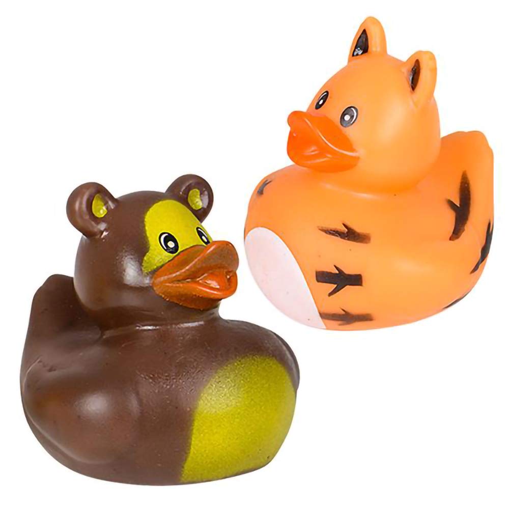 Animal Safari Zoo Rubber Duck Toy Duckies For Kids, Bath Birthday Baby Showers Classroom Summer Beach And Pool Activity Party Fa