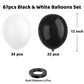 YMSZ Black and White Balloons, 67pcs 12" Thickened Latex for Birthday, Wedding, Graduation Party Decoration