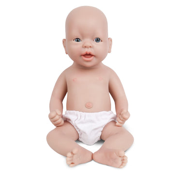 Vollence 14 Inch Reborn Baby Doll Silicone Full Body Realistic Newborn Doll Lifelike Eyes Open Baby Girl The Look Real Baby Doll