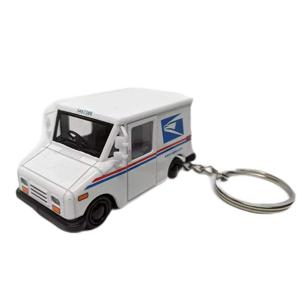 ??KiNSMART Die Cast 2.5 Inch United States Postal Service Truck USPS Grumman LLV 1:72 Scale 2.5in Key-Chain