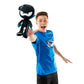 NINJA KIDZ TV Plush Buddy Bryton - 12 Inch Black Figure with Removable Katana - Collectible Toy for Kids