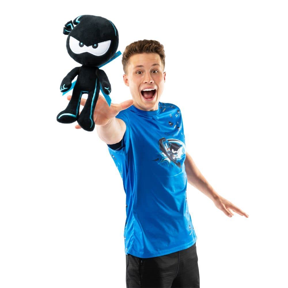 NINJA KIDZ TV Plush Buddy Bryton - 12 Inch Black Figure with Removable Katana - Collectible Toy for Kids