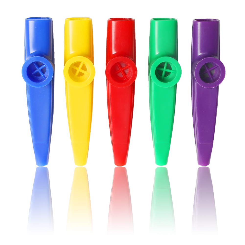 Lovestown Kids Kazoos, 18 Pcs Plastic Kazoo With 20 Pcs Kazoo Flute Diaphragms Kazoos Musical Instruments For Gift Prize And Par