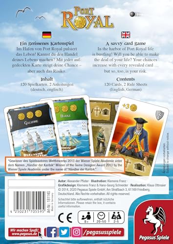Pegasus Spiele Port Royal Board Game, Cardboard, Multicolor, Model 18114G, Size zzzz-s