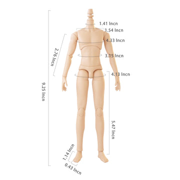 Ymy23 25 Male Doll Body Compatible With Ob22 Ob24 Gsc Bjd Doll Head Diy Drawing Mannequin Action Figure Models(Light Tan-9.25 In